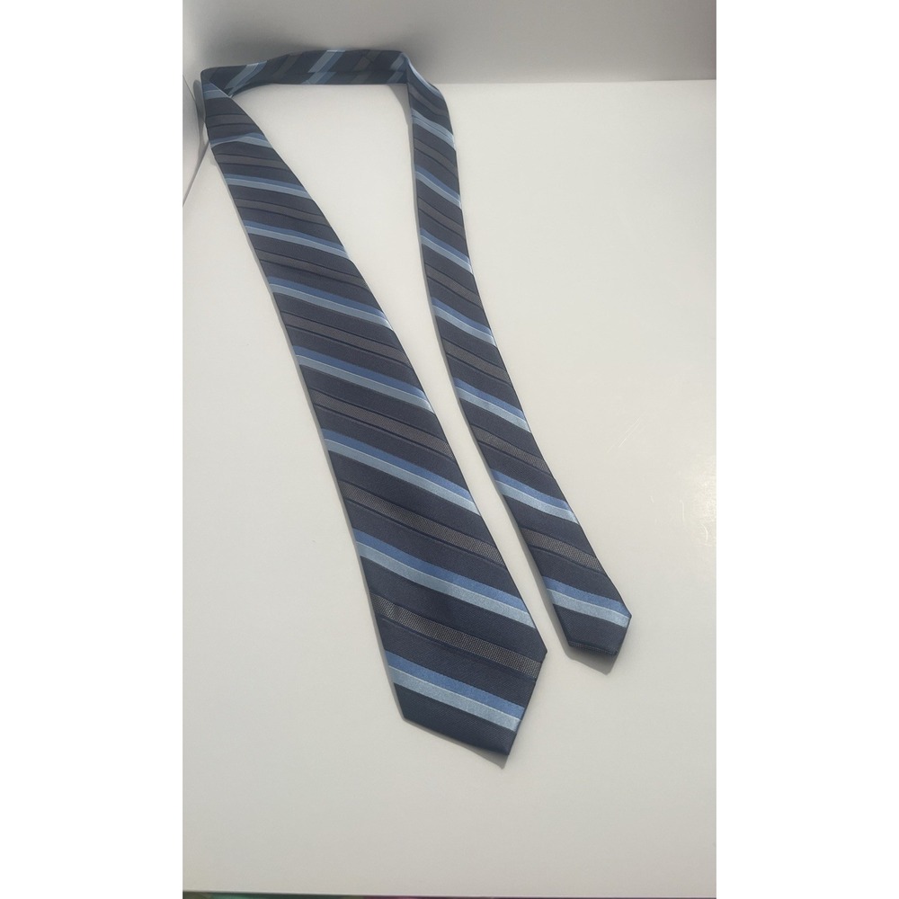 Van Heusen Mens Striped Tie Blue Gray White Classic Business Formal